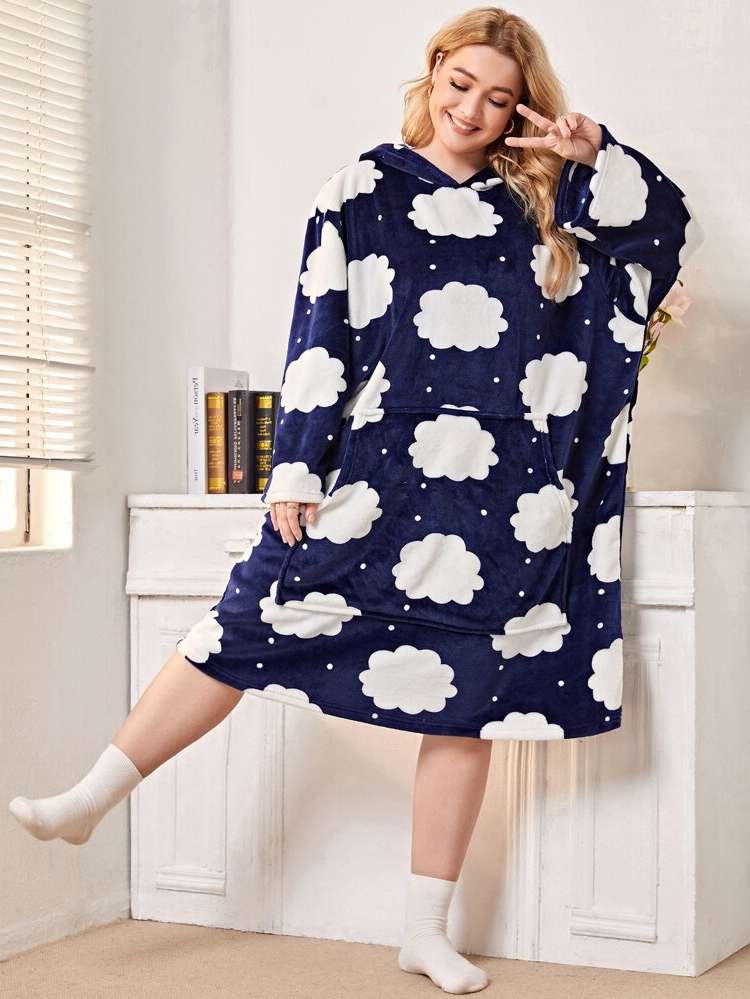 Blue and White Long Sleeve Underwear  Sleepwear 6178