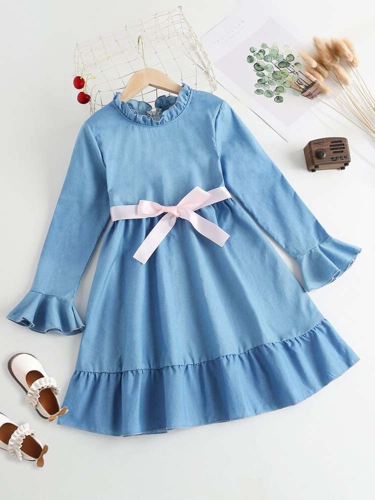  Plain Midi Blue Kids Clothing 7050