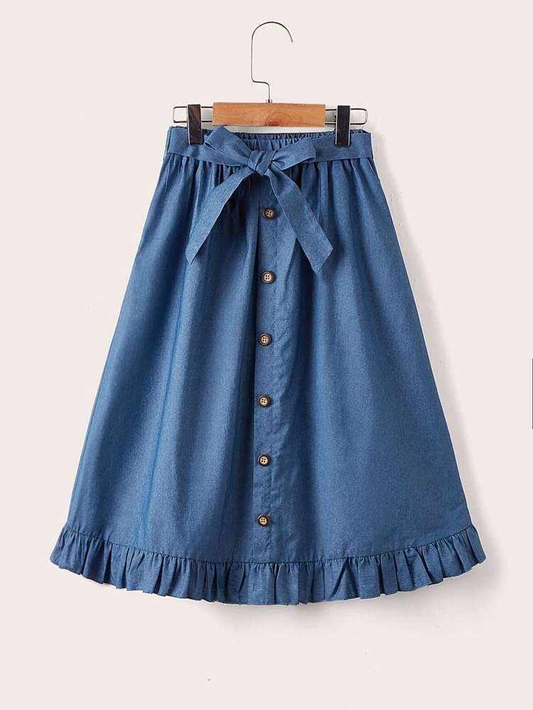 Casual Blue Midi Kids Clothing 2818