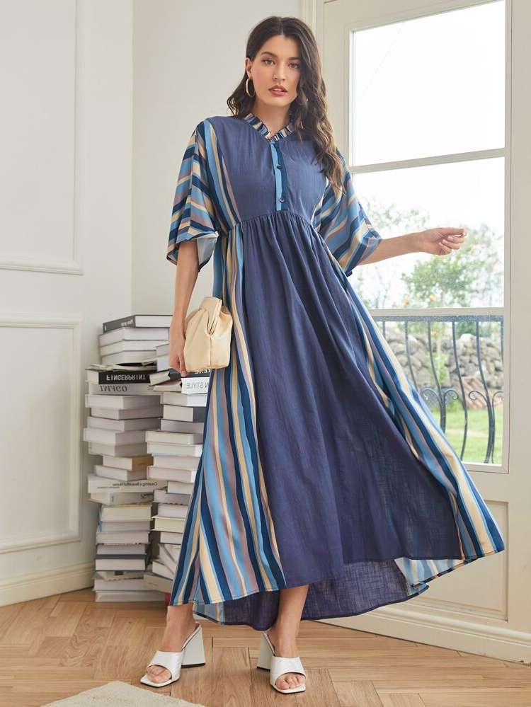  Casual Notched Kaftan  Jalabiya 277