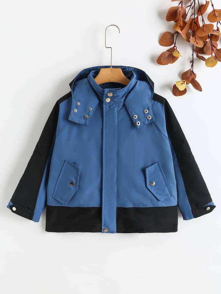 Hooded Casual Blue Kids Clothing 171