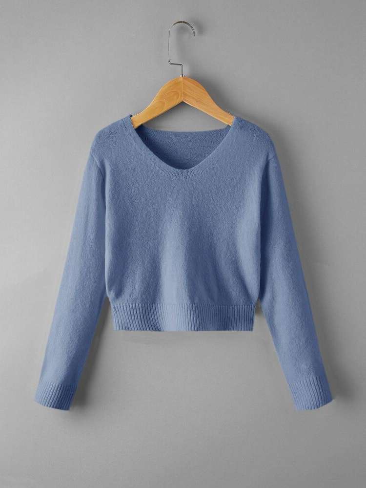 Regular Long Sleeve  Girls Knitwear 9073