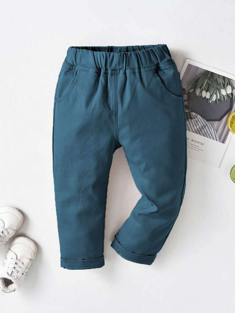  Plain Blue Toddler Boys Bottoms 4004