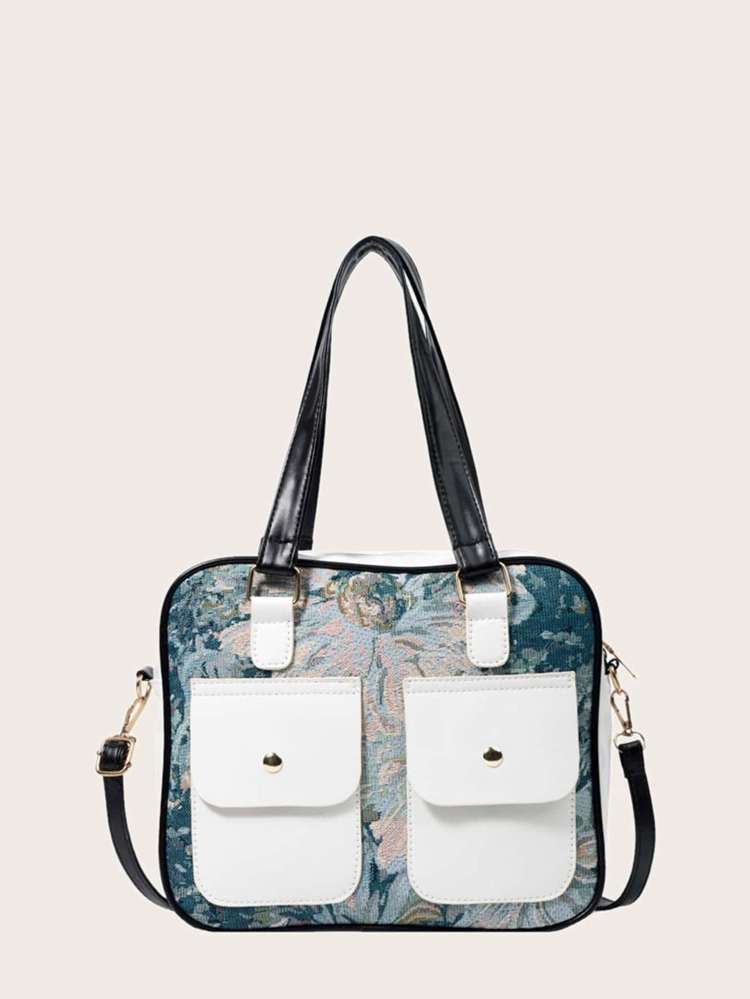  Blue Floral Kids Shoulder  Tote Bags 7960