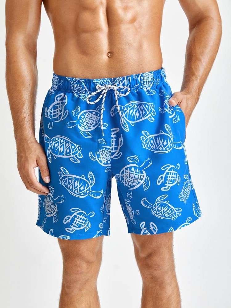 Blue  Animal Men Beach Shorts 6882