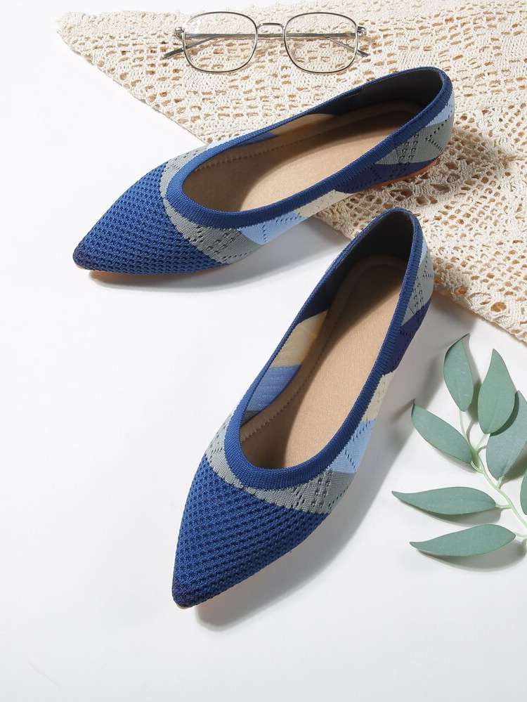  Blue Colorblock Shoes 6649