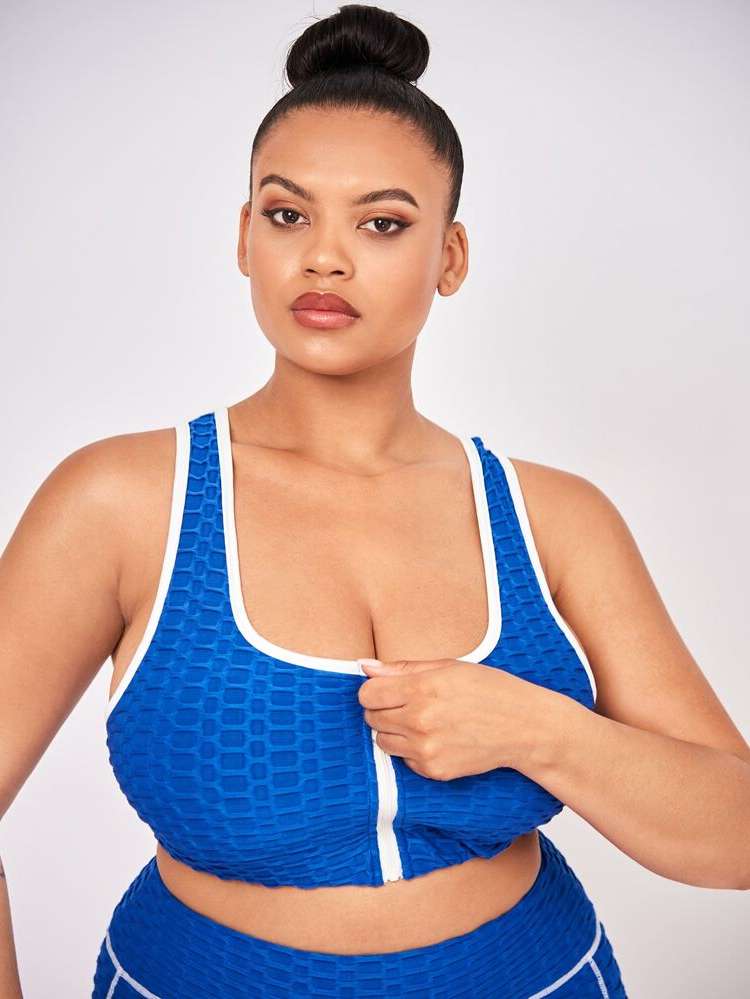   Blue Plus Size Sports Bras 8520