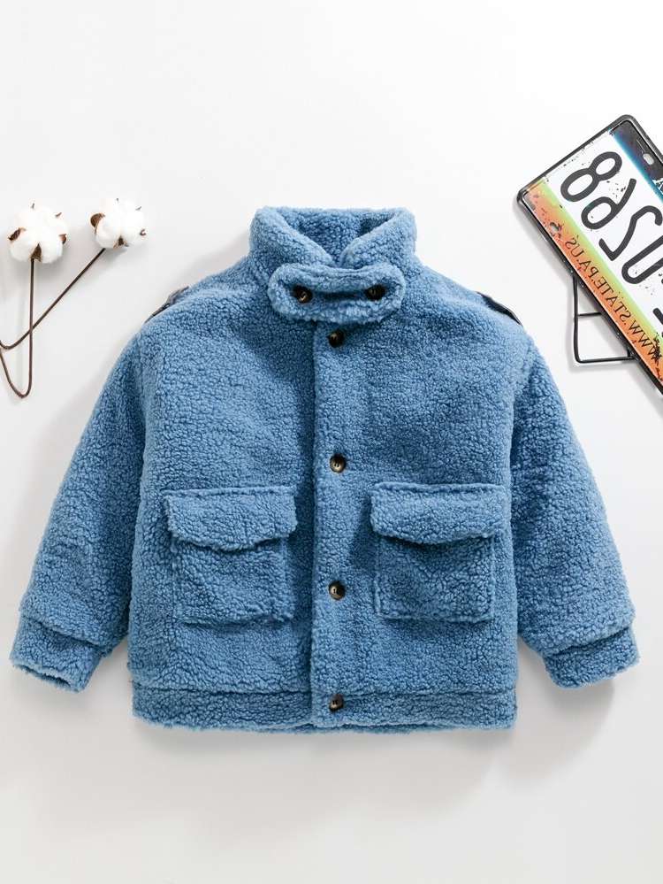 Casual Pocket Blue Toddler Boy Coats 386