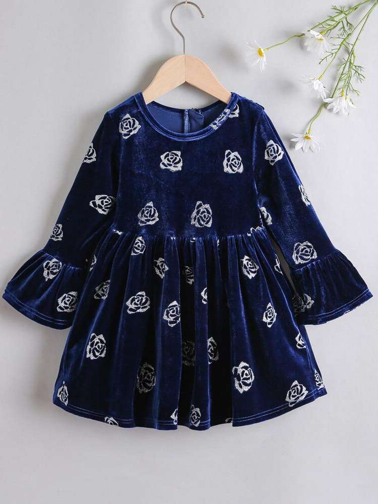  Round Neck Floral Short Kids Clothing 847