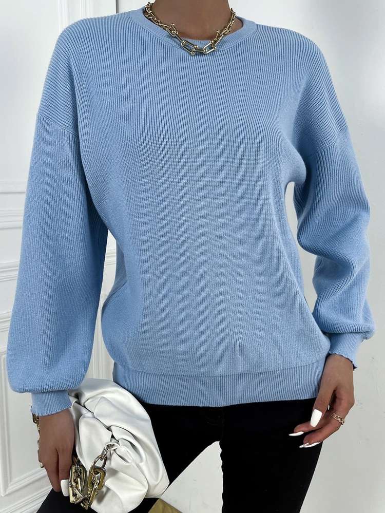 Blue Casual Regular Women Sweaters 4928