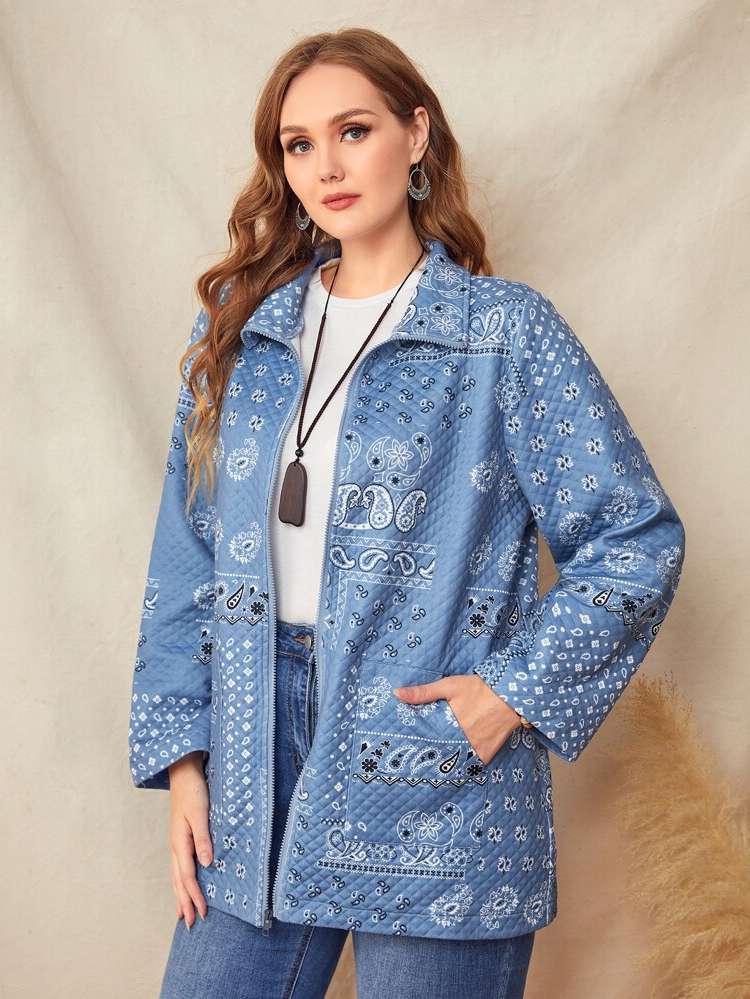 Casual Collar Long Sleeve Plus Size Winter Coats 9742