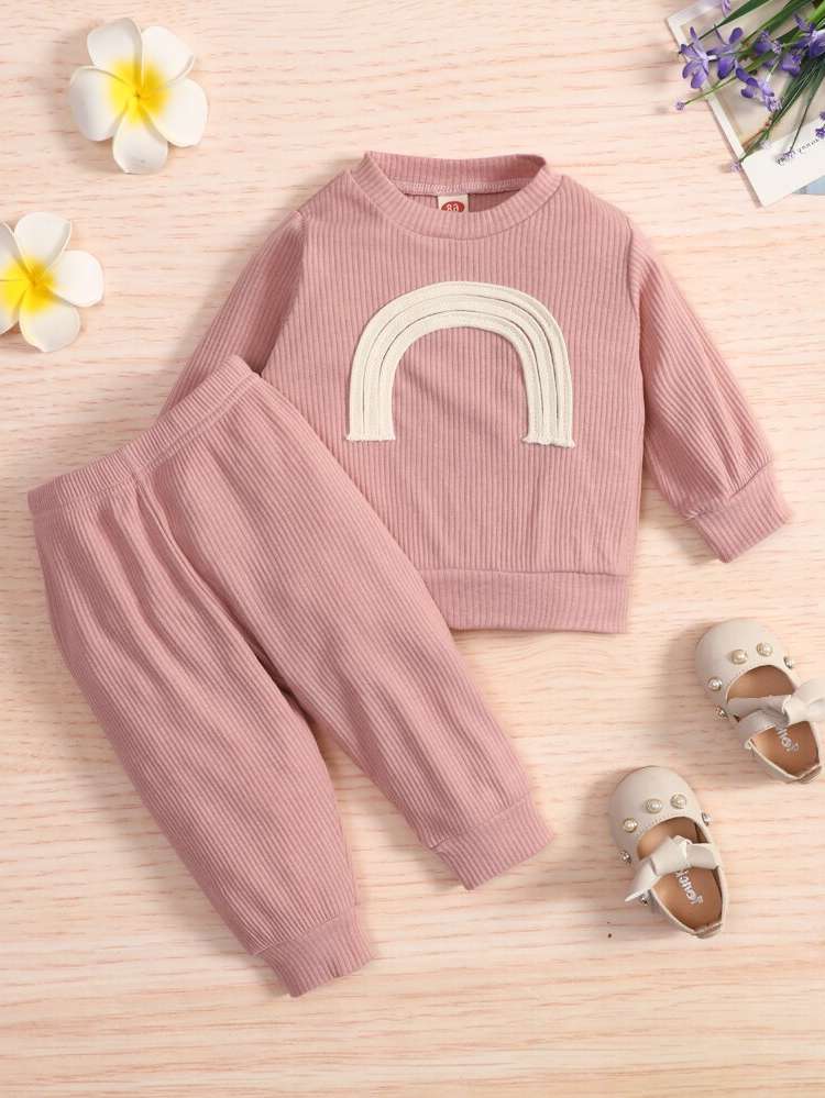  Patched Brown Long Sleeve Baby Sets 704