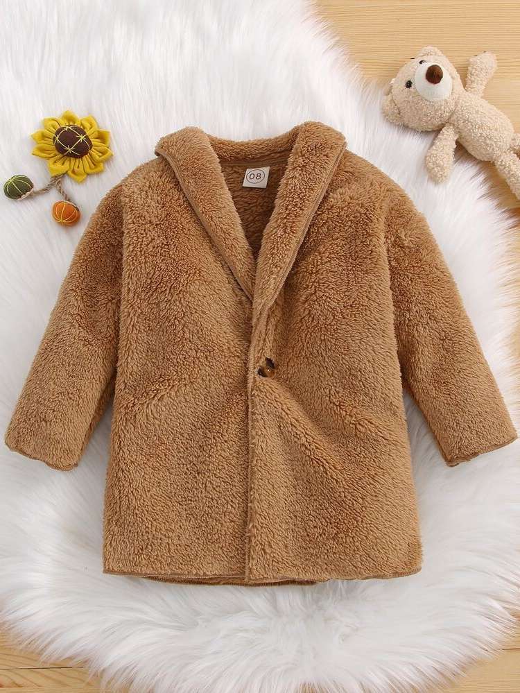 Brown Casual Button Regular Baby Clothing 9160