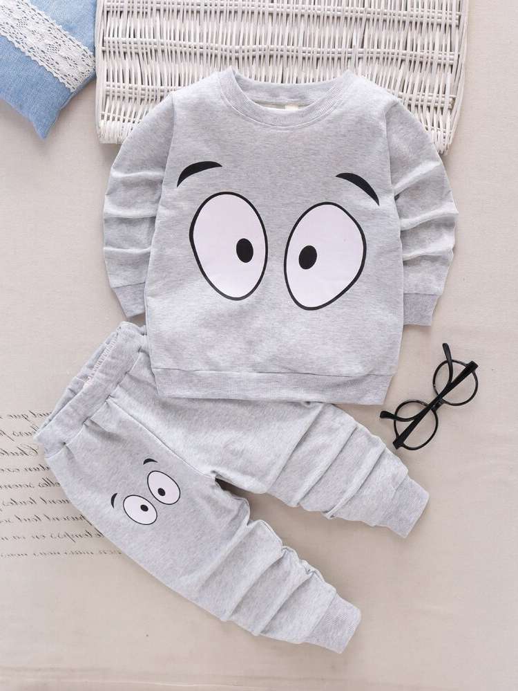 Cartoon Long Sleeve Casual Kids Clothing 5841