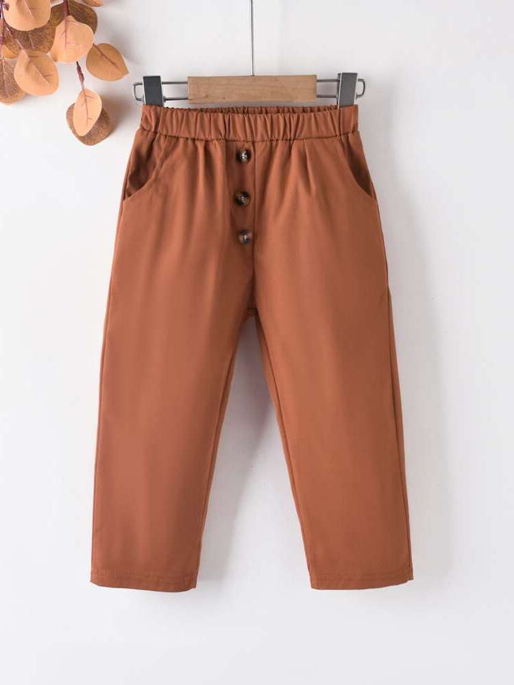  Plain Brown Regular Fit Kids Clothing 669