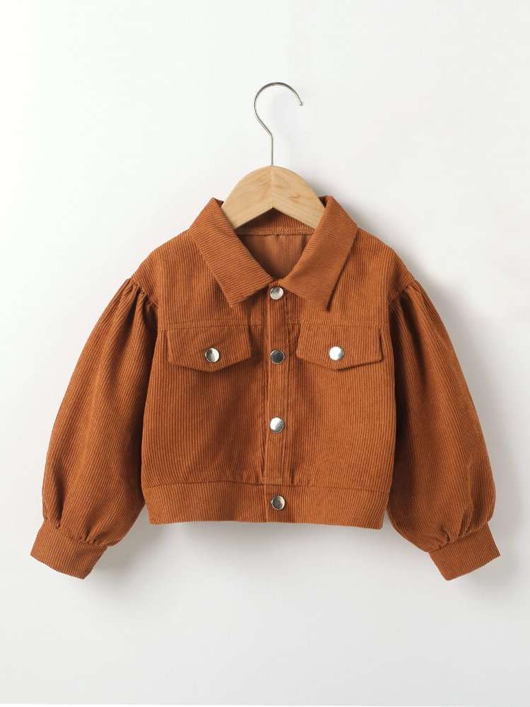 Crop Plain Collar Toddler Boys Outerwear 4134