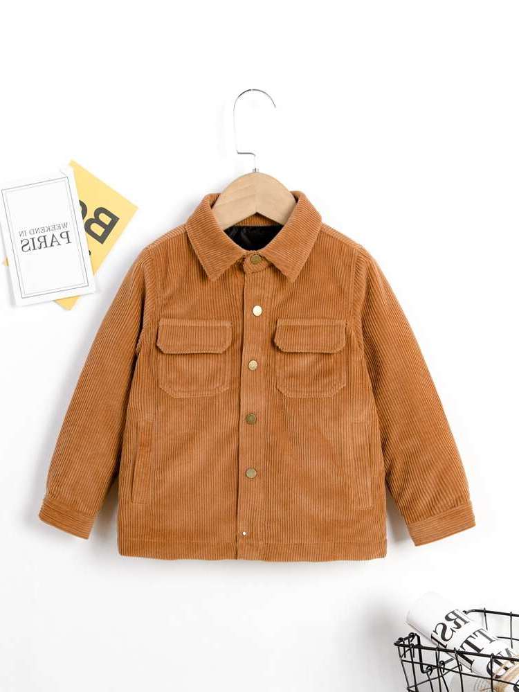 Brown Regular Fit Collar Long Sleeve Toddler Boys Clothing 6644