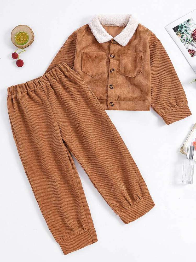  Regular Fit Brown Collar Kids Clothing 9162