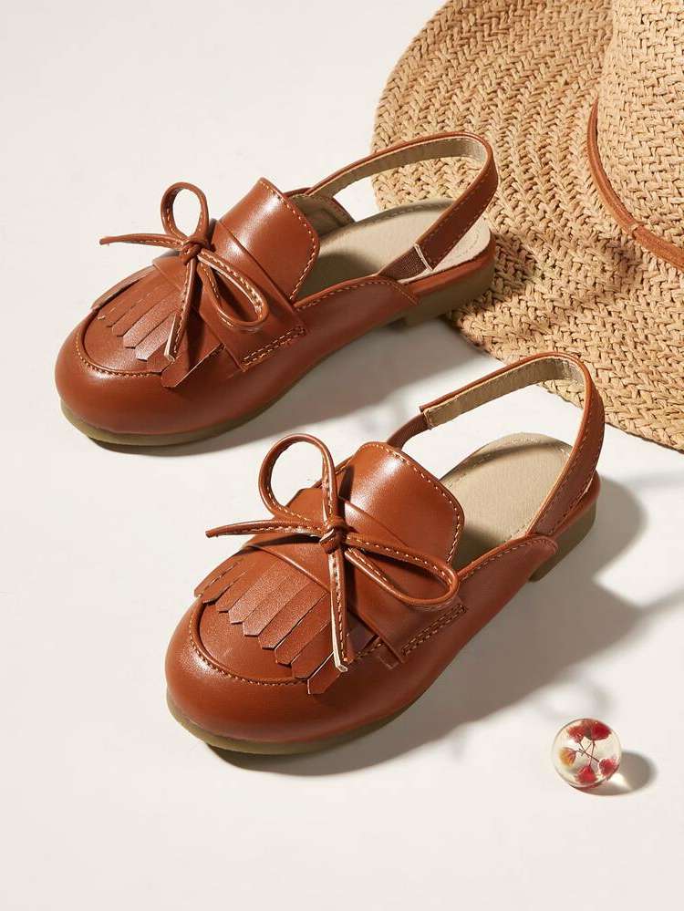  Plain Brown Kids Flats 8486