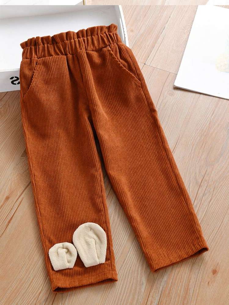  Brown Casual Toddler Girl Pants 9