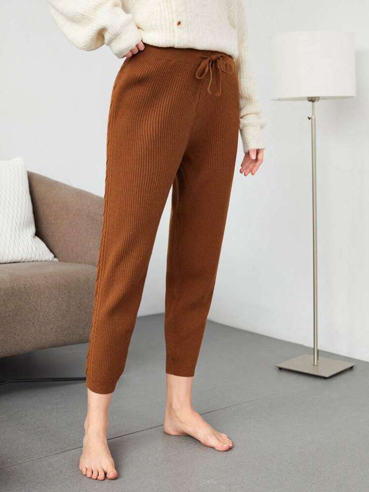  Long Regular Fit Brown Women Sweater Pants 716