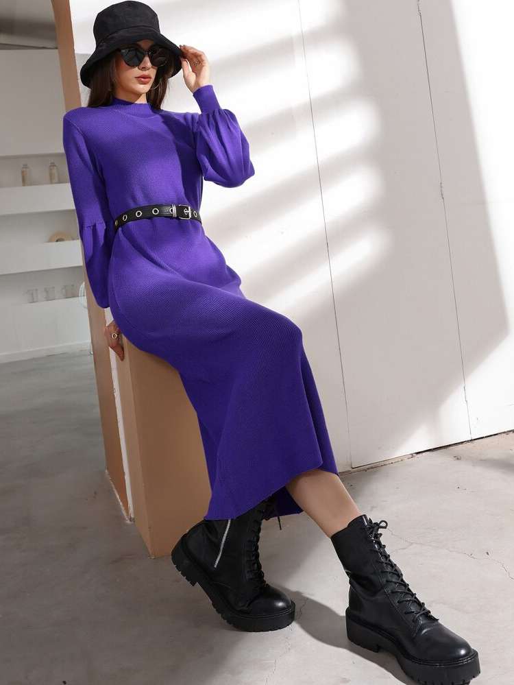  Long Sleeve Long Casual Women Sweater Dresses 154