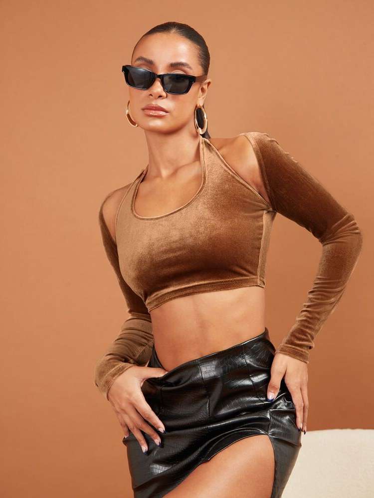  Sexy Brown Women Tops, Blouses  Tee 2180