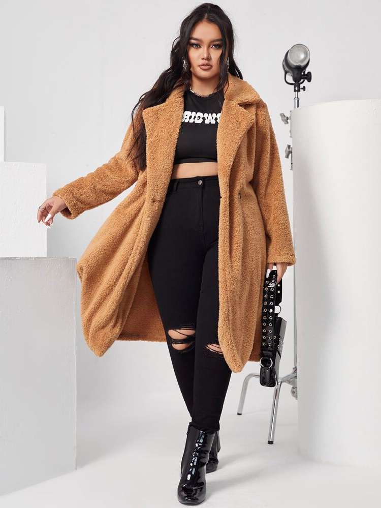  Casual Long Sleeve Button Plus Size Outerwears 17