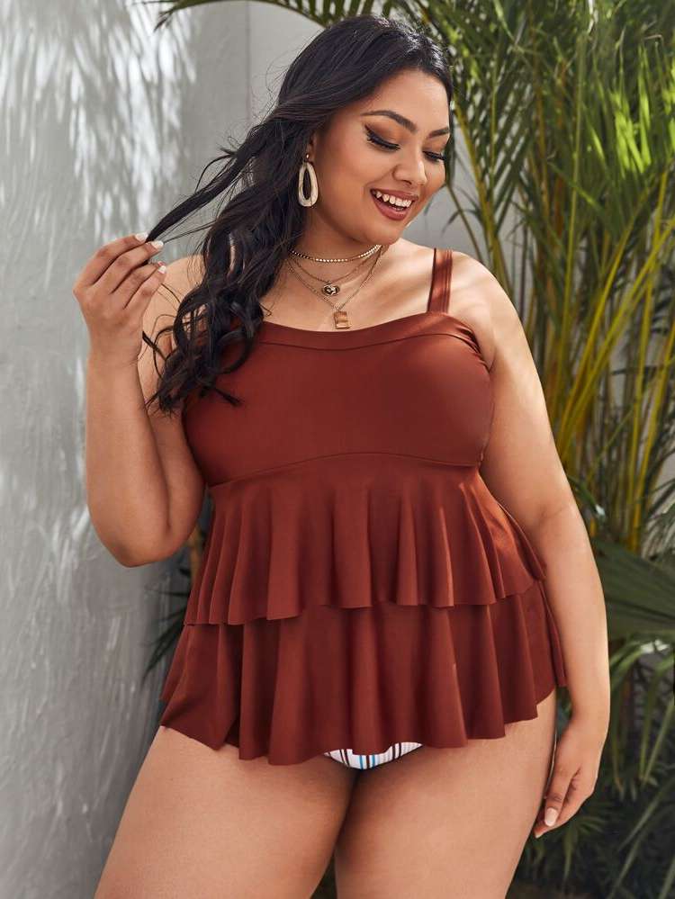  Brown Plus Size Beachwear 8920