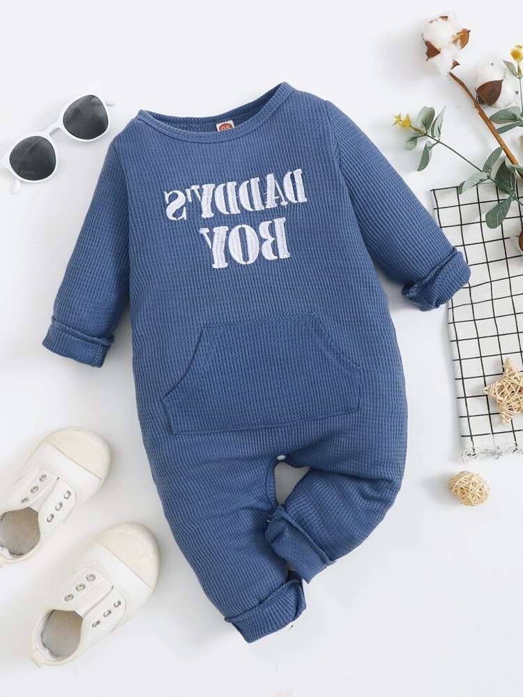 Casual Letter Button Baby Clothing 3855