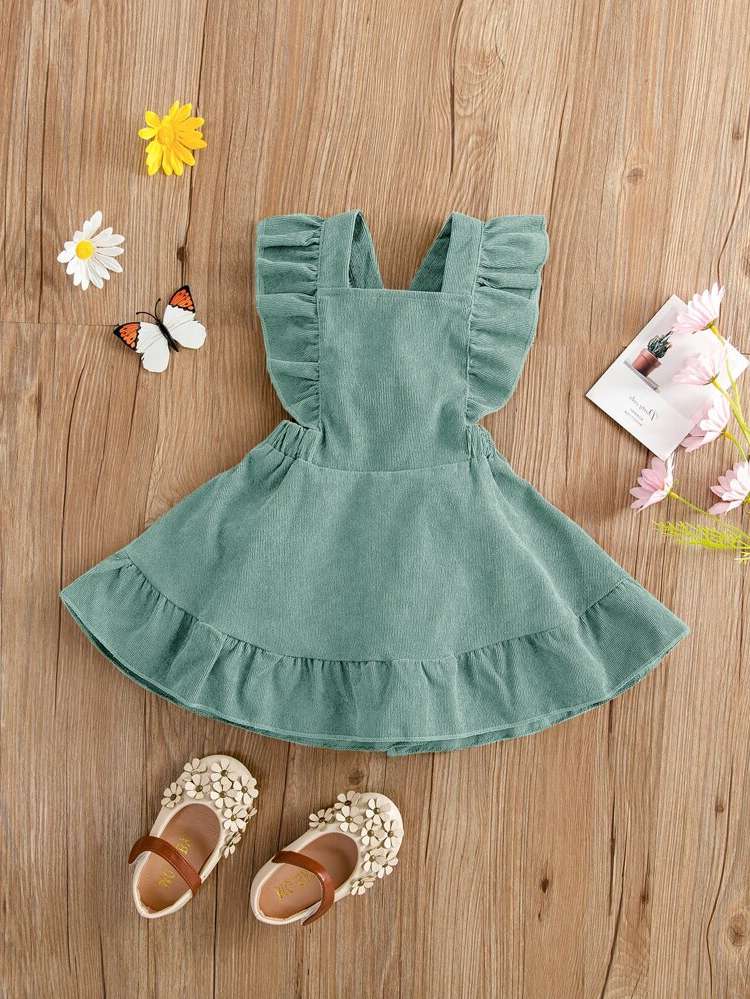  Plain Square Neck Cute Baby Clothing 8982