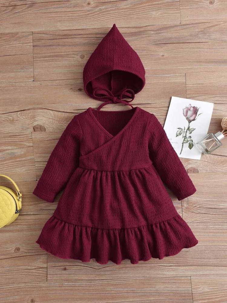 Plain Short Ruffle Hem Baby  Mom 3933