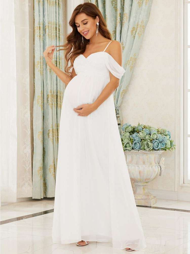 Zipper Plain Glamorous Maternity Dresses 5568