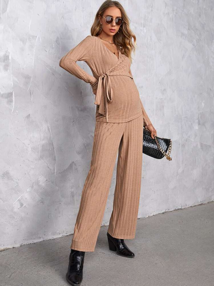  Long Sleeve Casual Maternity Two-piece Suits 5730