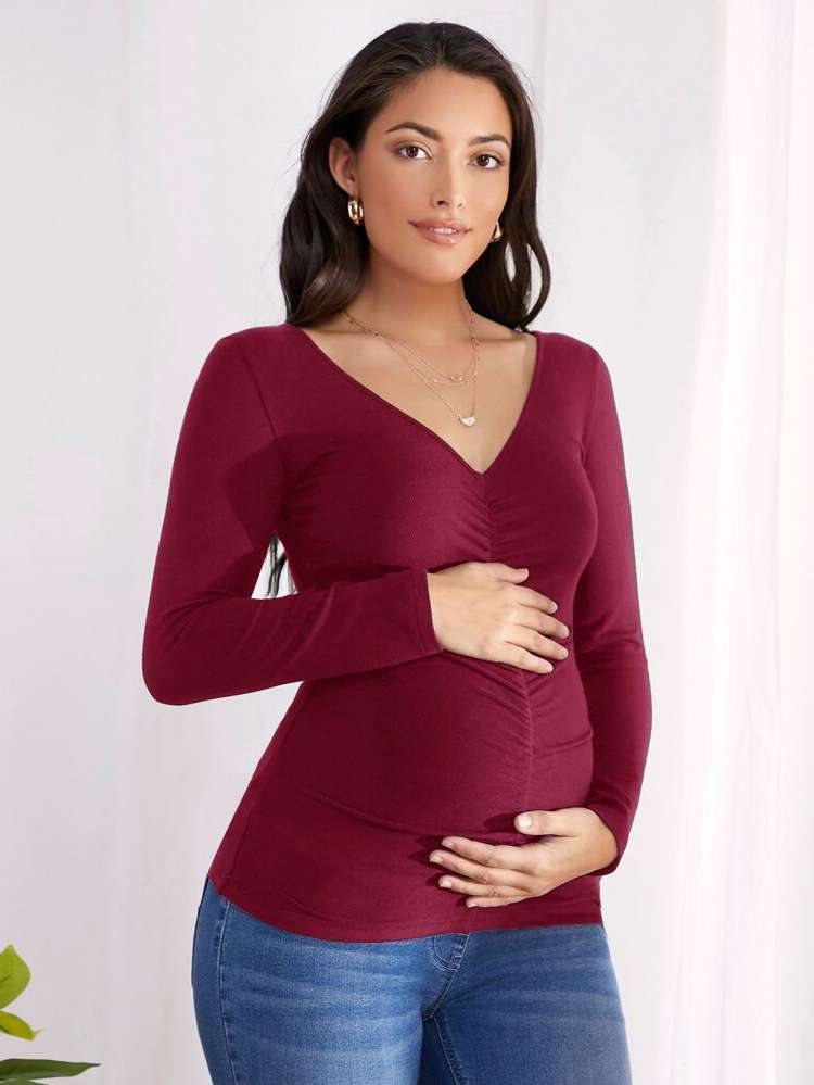 Plain Long Sleeve Regular Maternity 511