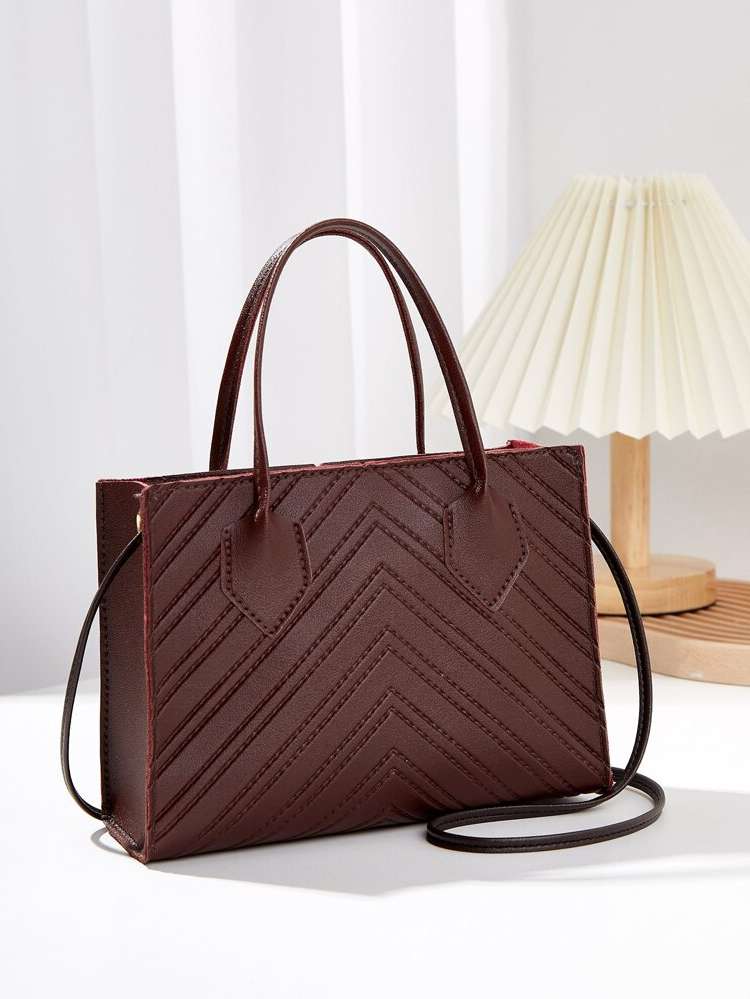 Chevron  Burgundy Women Bags 9749