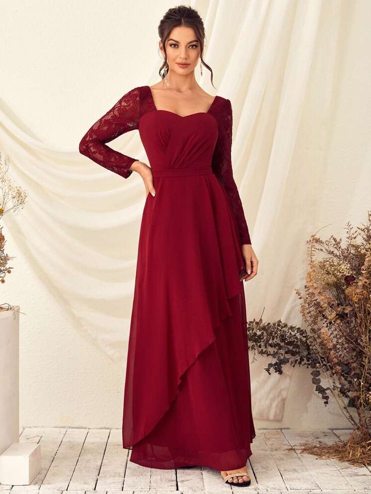 Maxi Sweetheart Plain Bridesmaid Dresses 8824