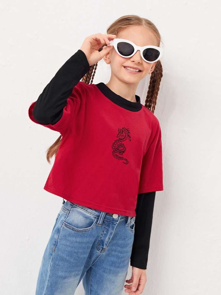  Burgundy Casual Girls Tops 840