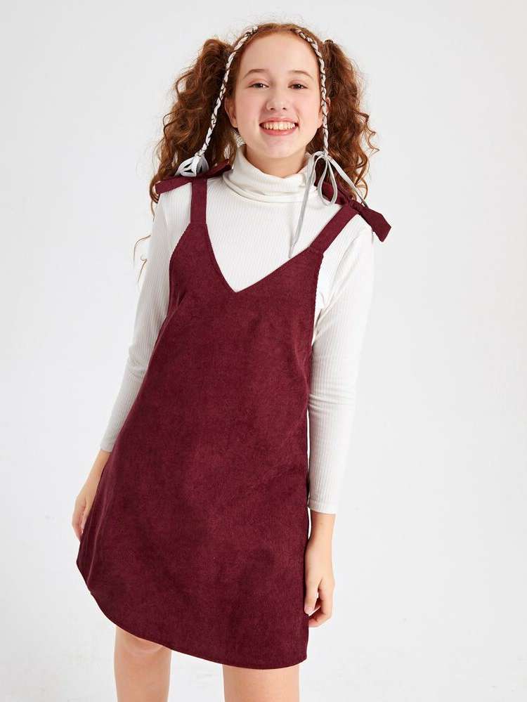  Short Sleeveless Burgundy Girls Dresses 150