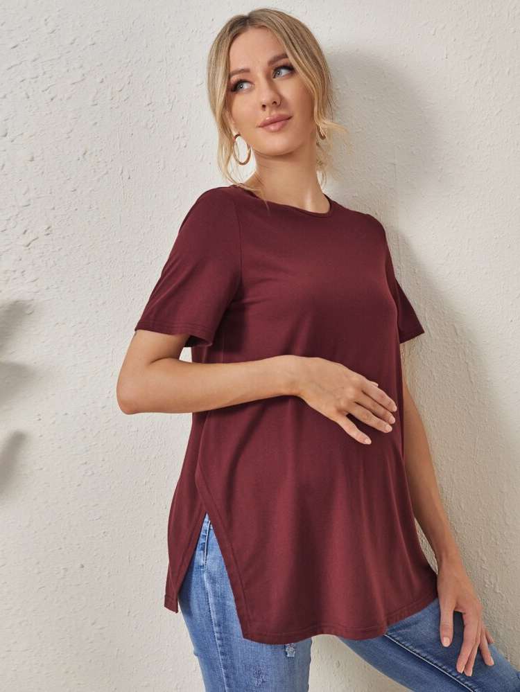 Split Burgundy Long Baby  Mom 9004