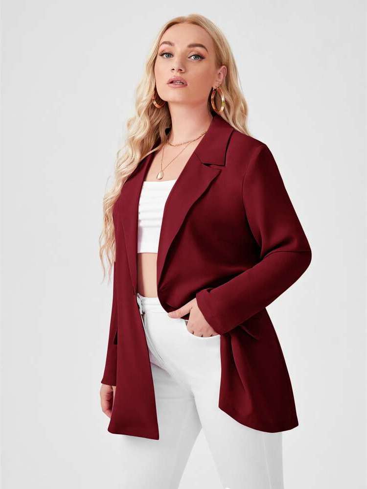 Lapel Regular Fit Burgundy Plus Size Suits 5525