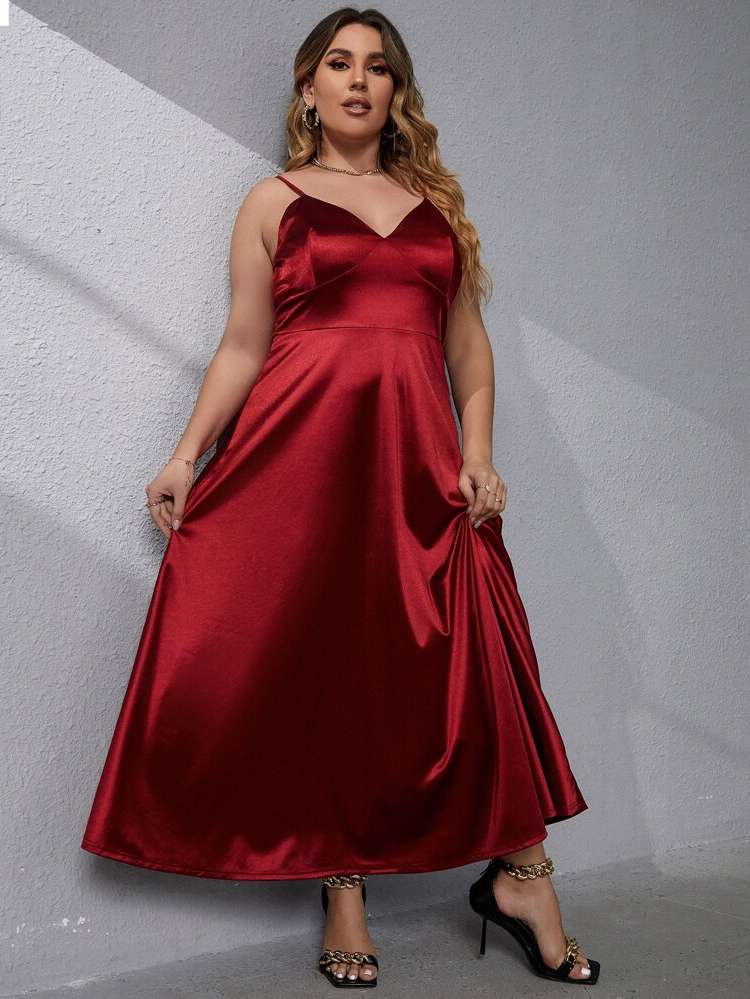 Spaghetti Strap Regular Fit Glamorous Plus Size Bridesmaid Dresses 1113