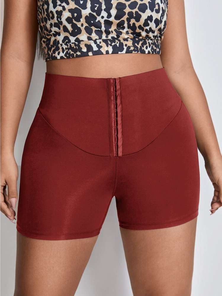 Skinny Plain Plus Size Sports Shorts 1419