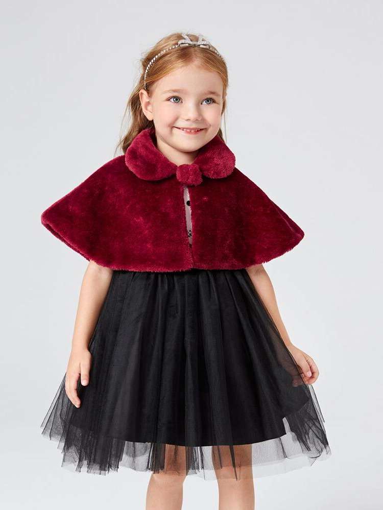  Burgundy Glamorous Pom Pom Toddler Girls Clothing 7496