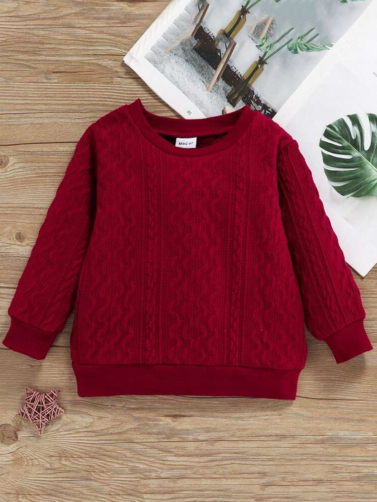 Plain Long Sleeve Casual Toddler Girl Sweatshirts 682