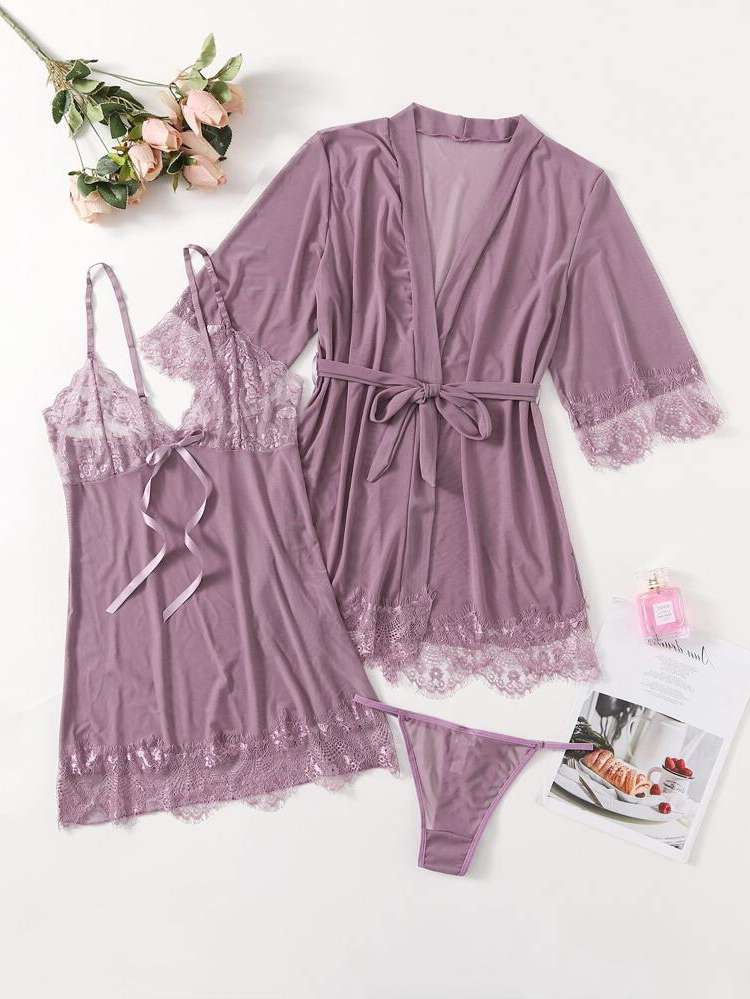 Burgundy  Plain Underwear  Sleepwear 8153