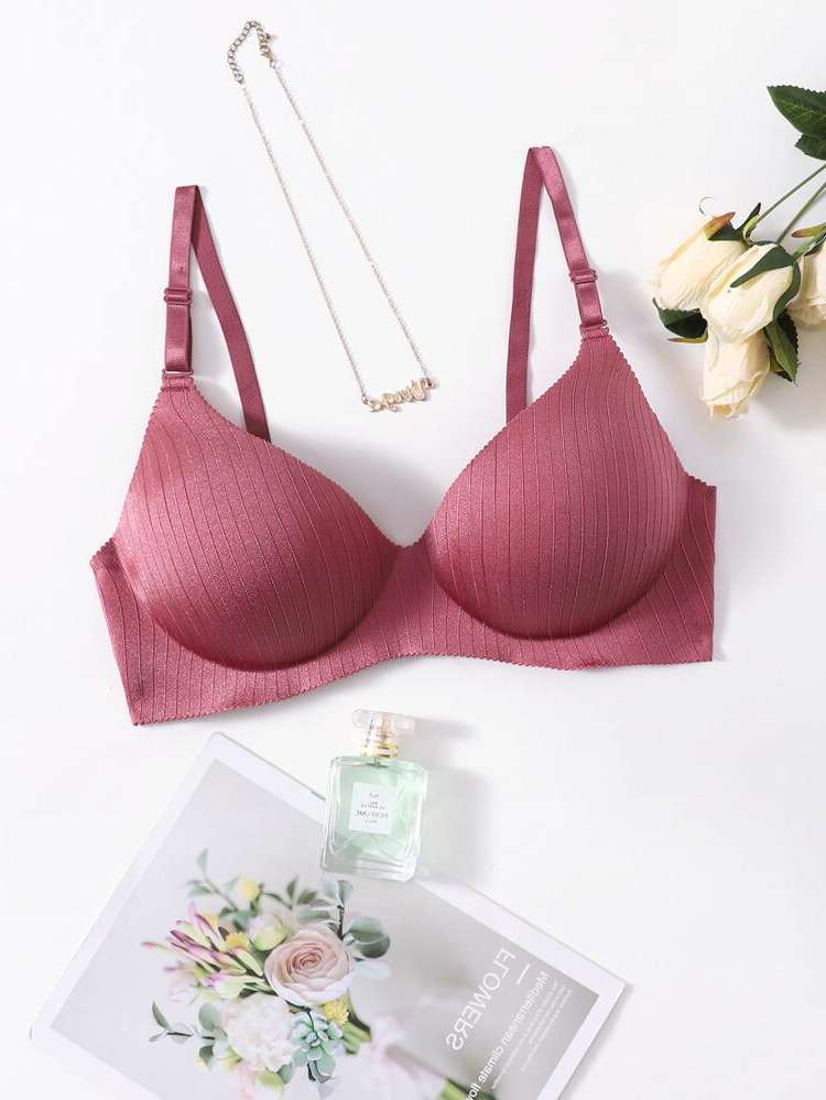  Burgundy Simple Plus Size Bras  Bralettes 3935