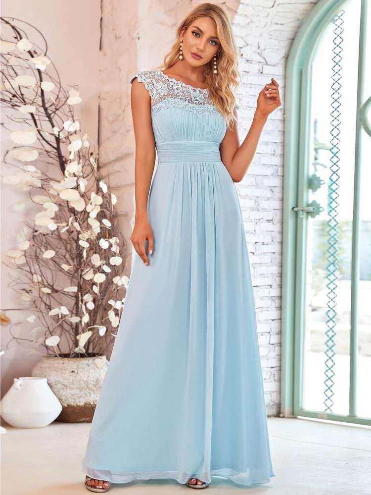 Plain Maxi Round Neck Regular Fit Weddings  Events 1