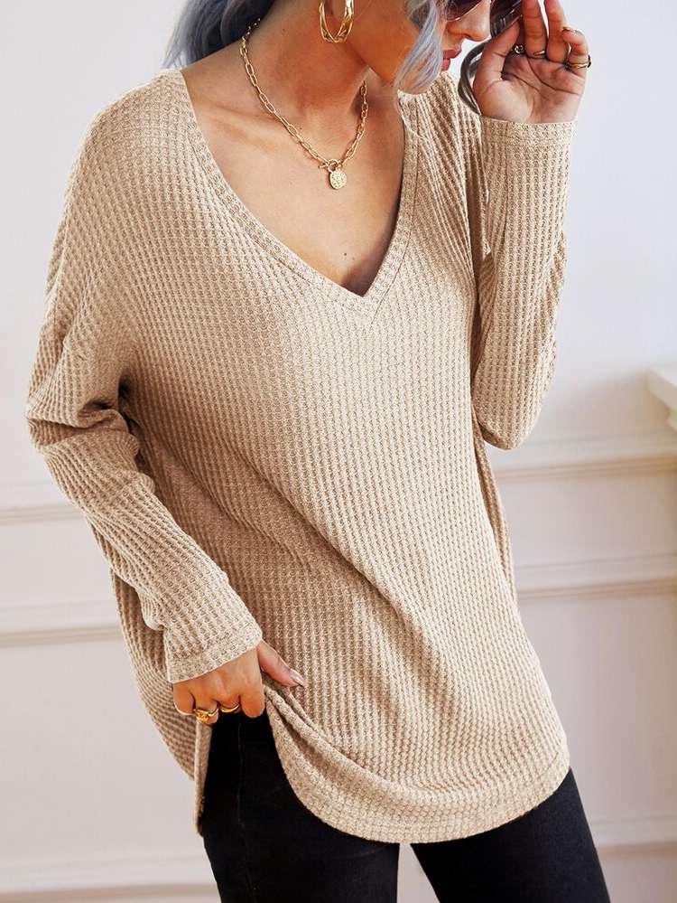  Plain Long Sleeve Women Tops, Blouses  Tee 527