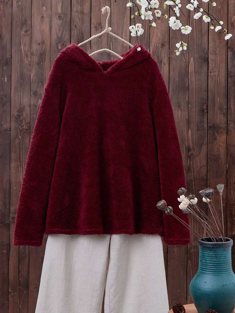  Long Sleeve Burgundy Regular Fit Women Plus Clothing 595